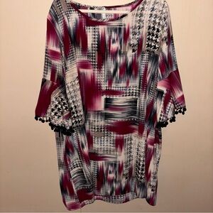 Auditions Multicolor Patterned Shift Dress Size 2XL